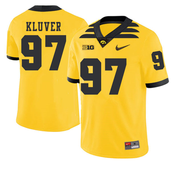2019 Men #97 Tyler Kluver Iowa Hawkeyes College Football Alternate Jerseys Sale-Gold
